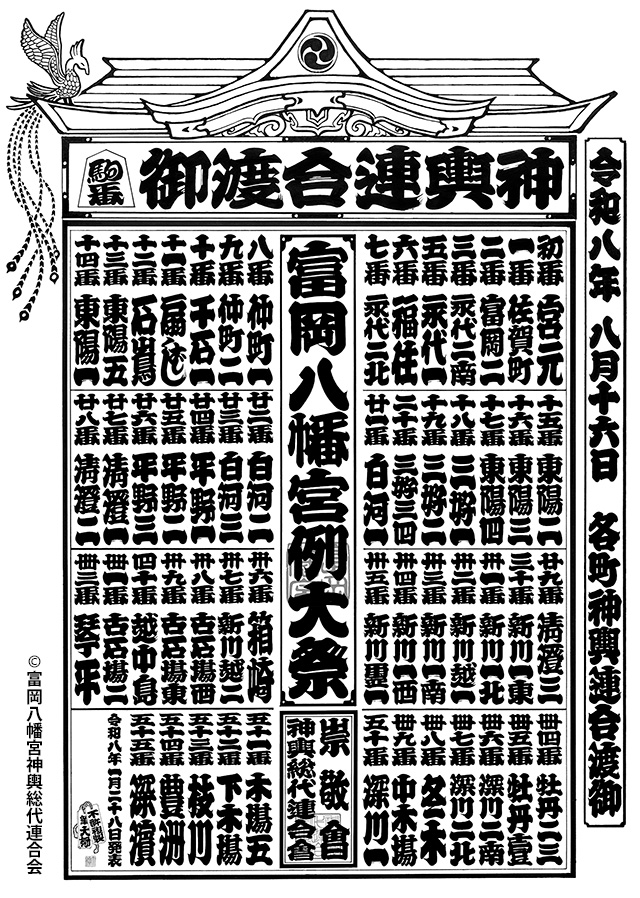 白河一丁目令和8年 富岡八幡宮例大祭　駒番